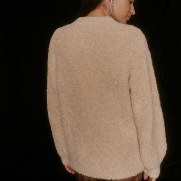 Reformation Ambrose Boucle Oversized Alpaca-Blend Mock-Neck Sweater Ginger Large - Picture 11 of 13